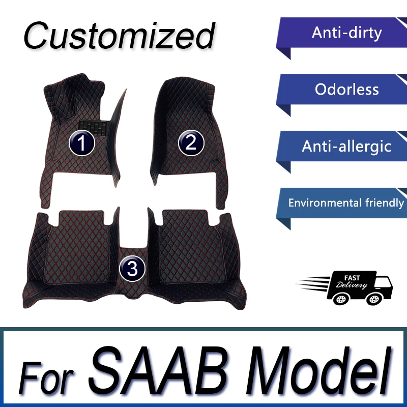 Car Floor Mats For SAAB 95 9-3 turbo X 9-7X 9-5  Wagon 9-3 9-5 Car Accessories 2022 2023