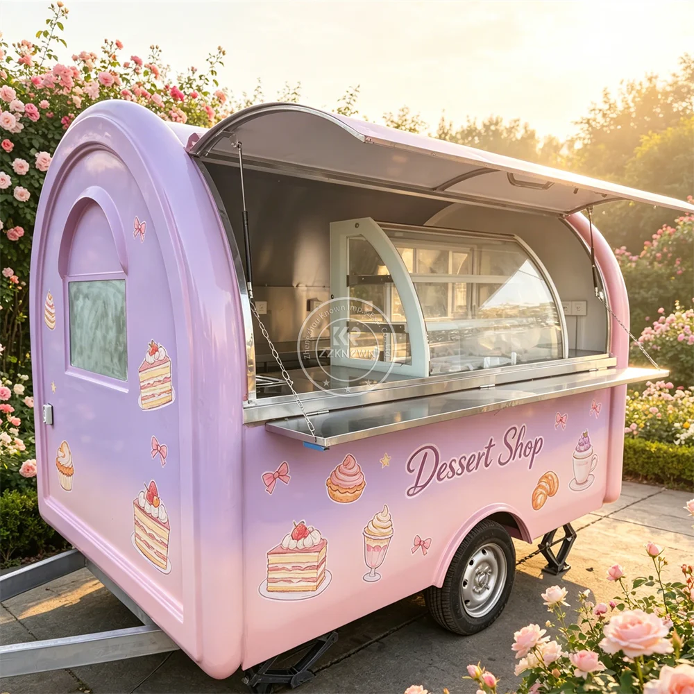 

Mobile Kitchen Trailer Food Trailer Fully Equipped Street Hot Dog BBQ Pizza Cart Concession Food Truck Trailer With Full Kitchen