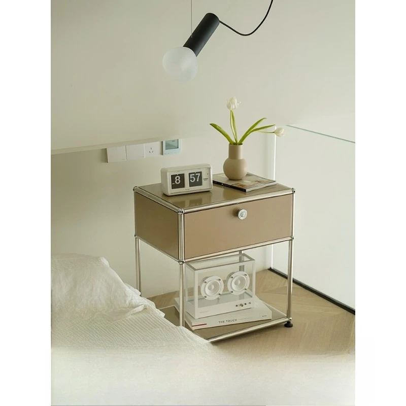 

Medieval Bauhaus Modular Bedside Table Bedroom Modern Simple ins Storage Sofa Side Cabinet