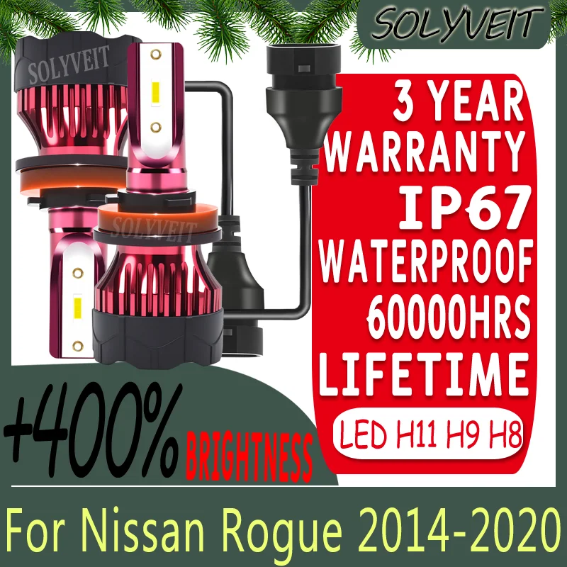 

Direct Replacement Clear Night Vision Energy Saving LED High/Low/Fog Light For Nissan Rogue 2014 2015 2016 2017 2018 2019 2020