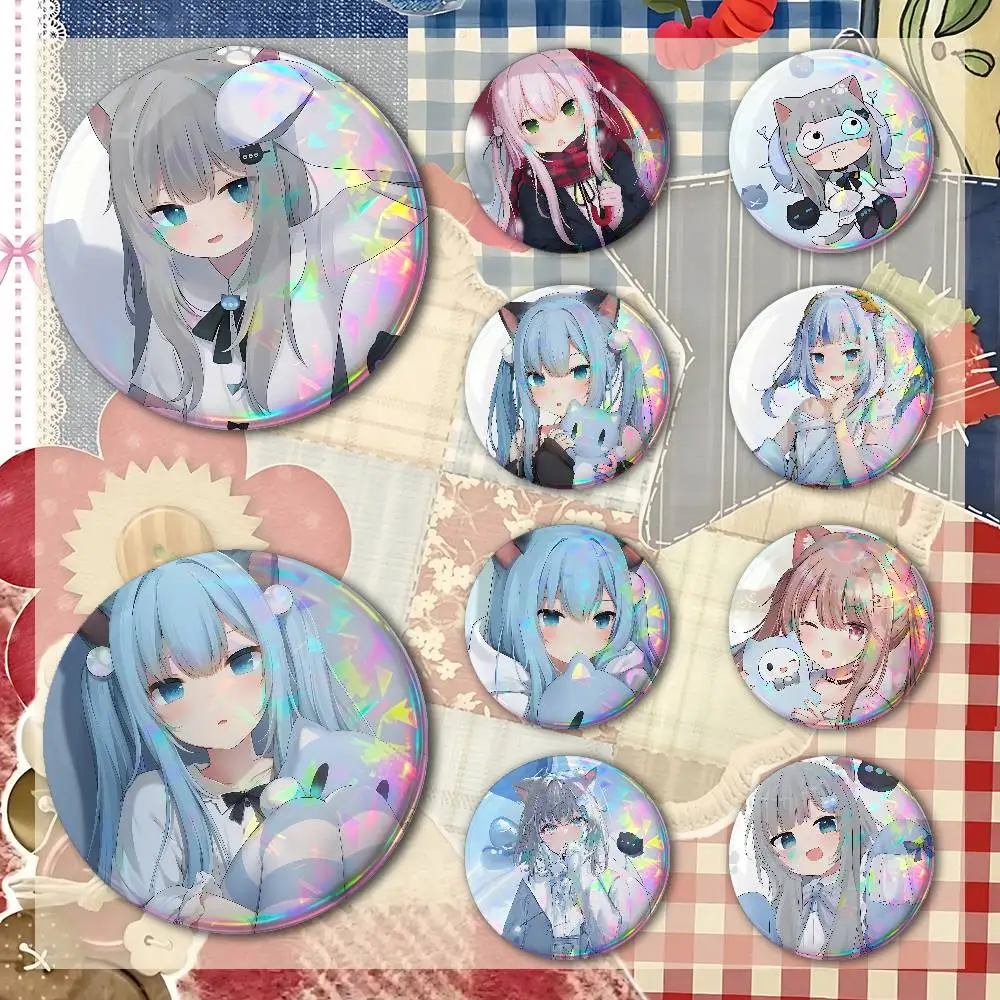 Nachoneko Badges Fashion New Hip Hop Versatile Round Metal Badge Cartoon Pin Gift Wholesale