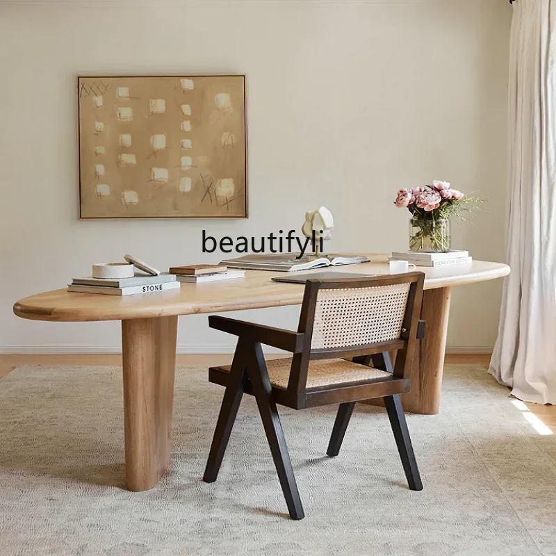 

x11All solid wood oak special-shaped writing desk computer simple personality desk designer workbench