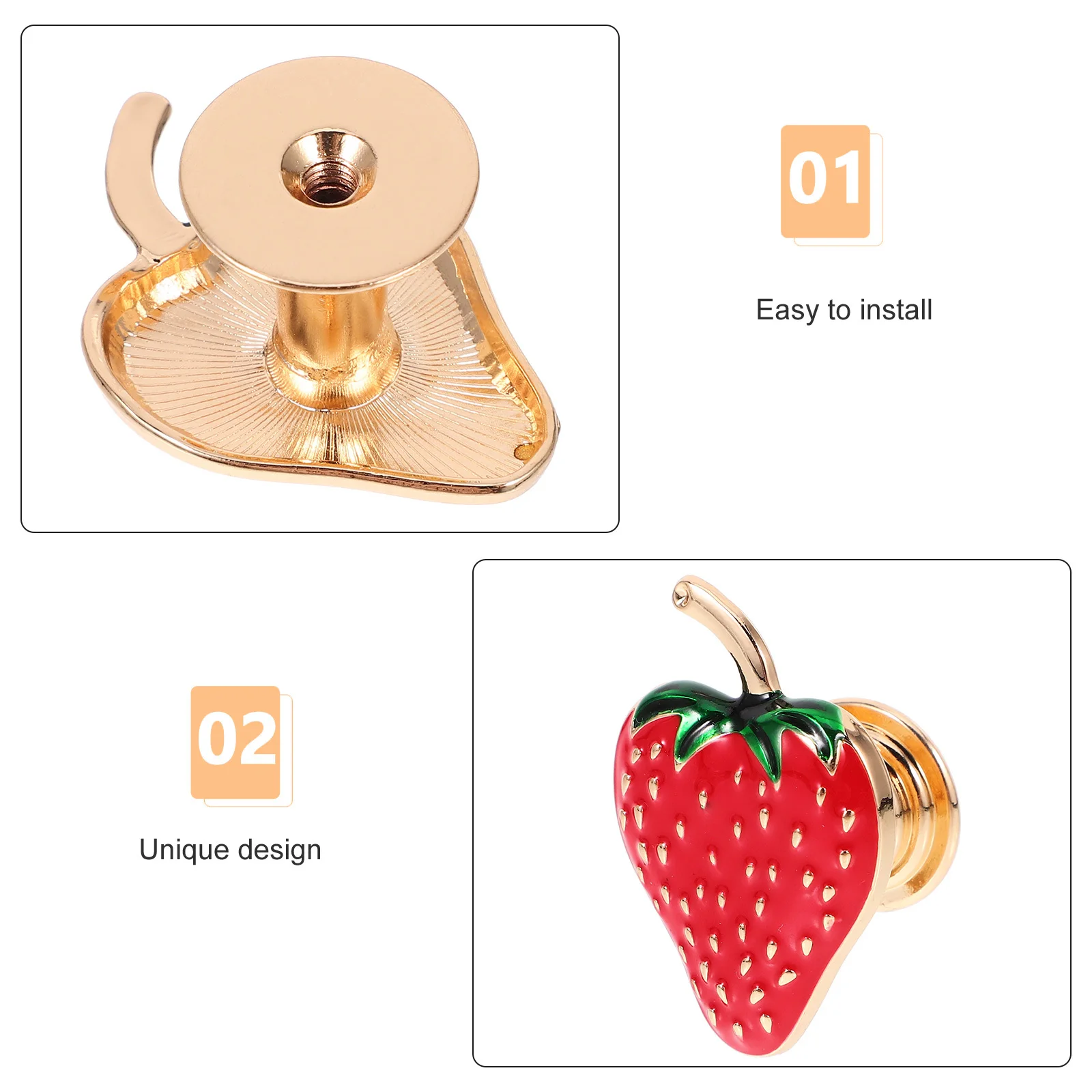 سبائك الزنك مقبض الفراولة على شكل درج خزانة مقبض سحب دائم الأثاث الزخرفية الأجهزة مقبض كابينة #1