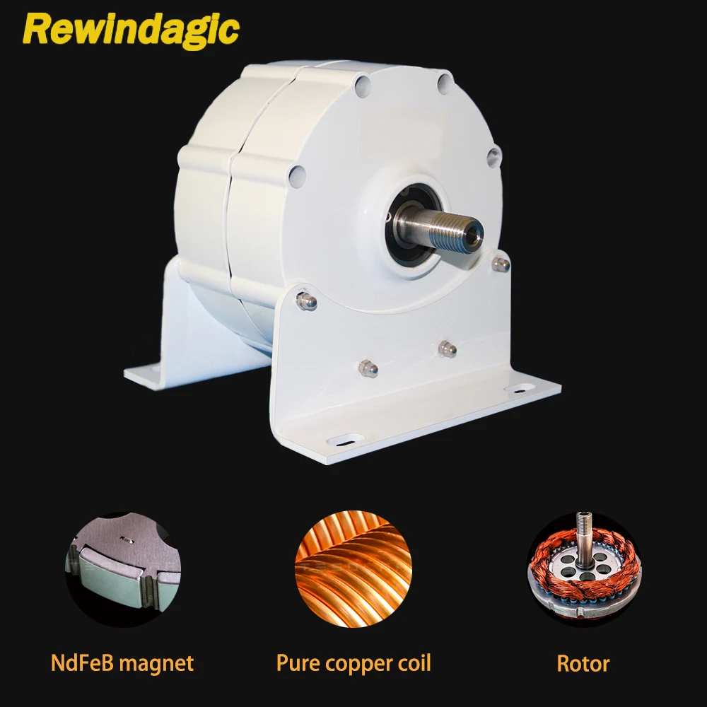 PMG مولد تربيني الرياح 5000 واط 12 فولت 24 فولت 48 فولت 600 دورة في الدقيقة التيار المتناوب تيار مستمر الطاقة المغناطيسي دينامو توربينات المياه المولد المائي الطاقة الحرة 5KW #6