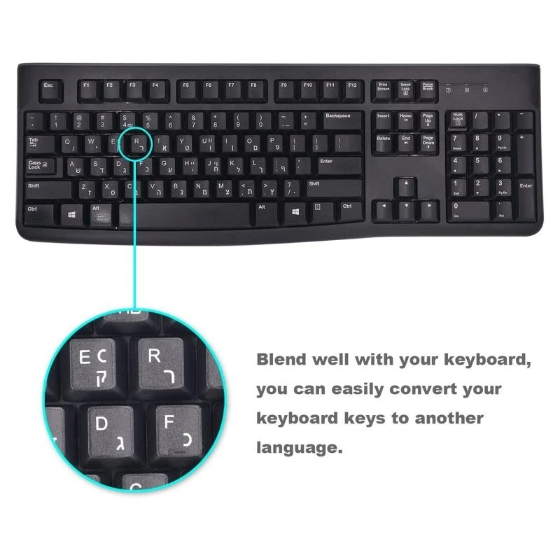 

Keyboards Sticker Hebrew Letters Stickers Keyboard 11x13mm Per Unit