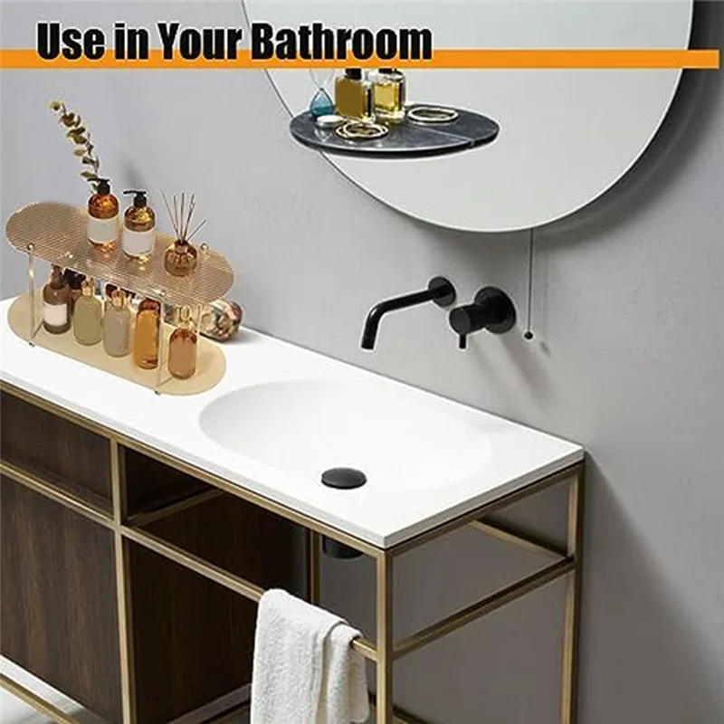 

SYW-2-Tier Bathroom Tray, Makeup Shelf Countertop Organizer, Bathroom Shelf Organizer, Cosmetics, Skin Care, Perfume Holders Dur