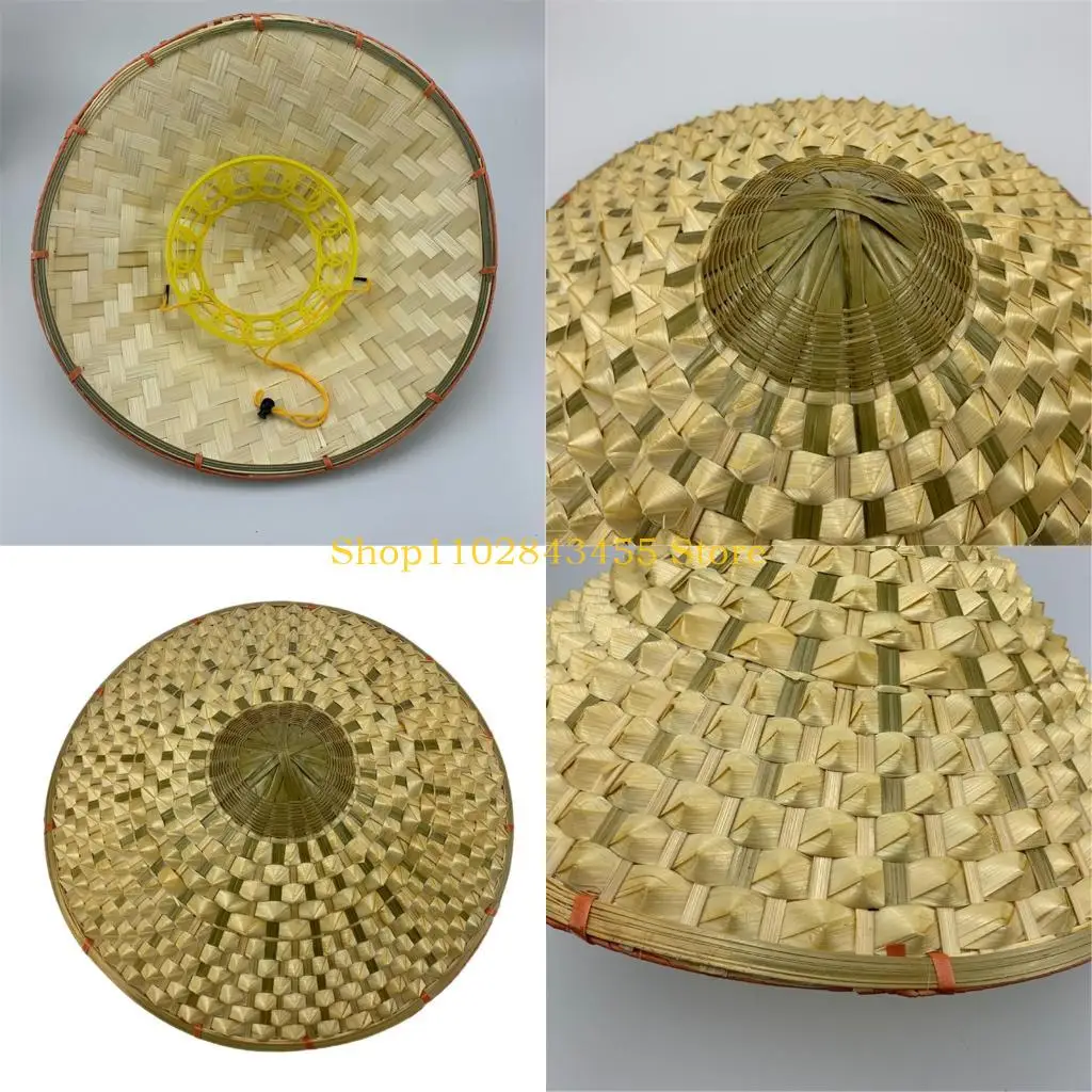 Chapeau Oriental tissé en bambou 49MC, asiatique, coupe confortable, idéal pour les jardiniers les amateurs mode