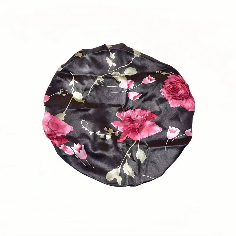 Fashion Silk Women's Bonnet Elastic Band Cap Satin Hat Hair Bonnet Hair Care