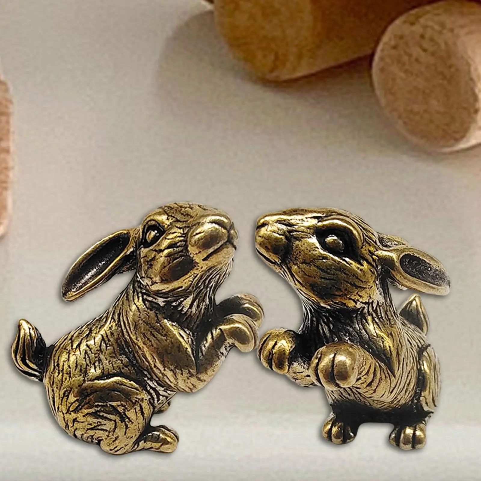 2 × تماثيل نحاسية على شكل حيوانات هدية محمولة من النحاس الرقيق #3