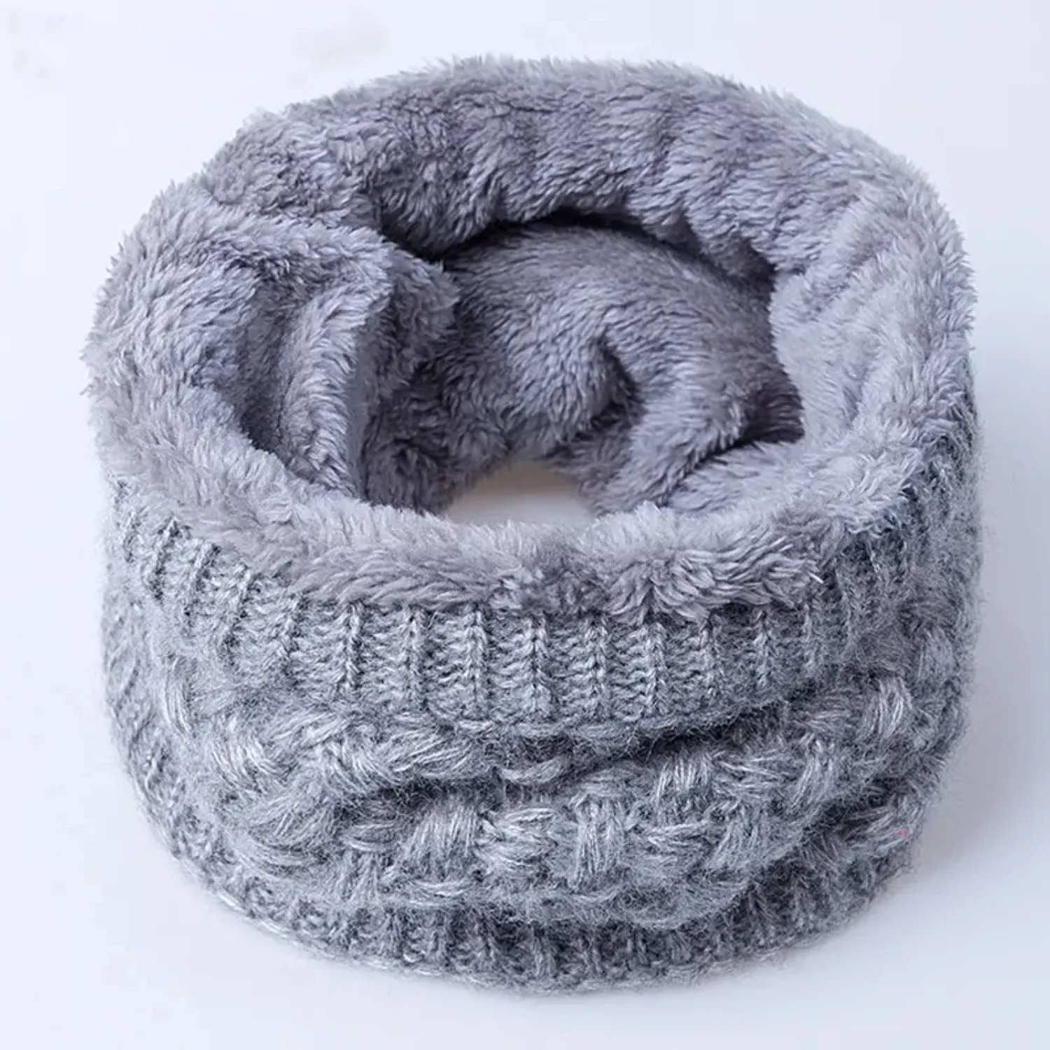 Winter Collar Scarves for Girls and Boys - Warm Knitted Fashion Scarf in Simple Solid Color