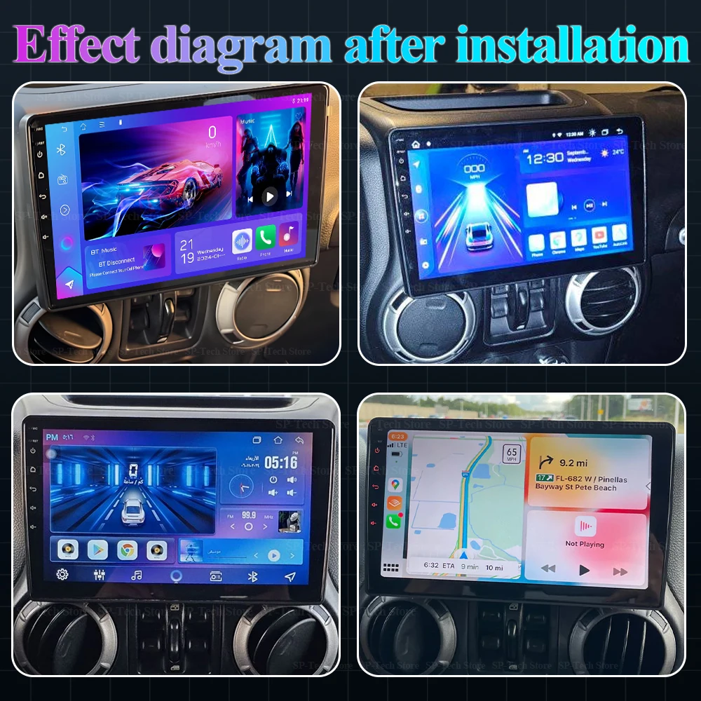 Android 16 For Jeep Wrangler 3 Jk 2007-2018 Car Radio Head Unit Wireless Carplay Auto Gps Multimedia Navigation Screen 5g Wifi view 3