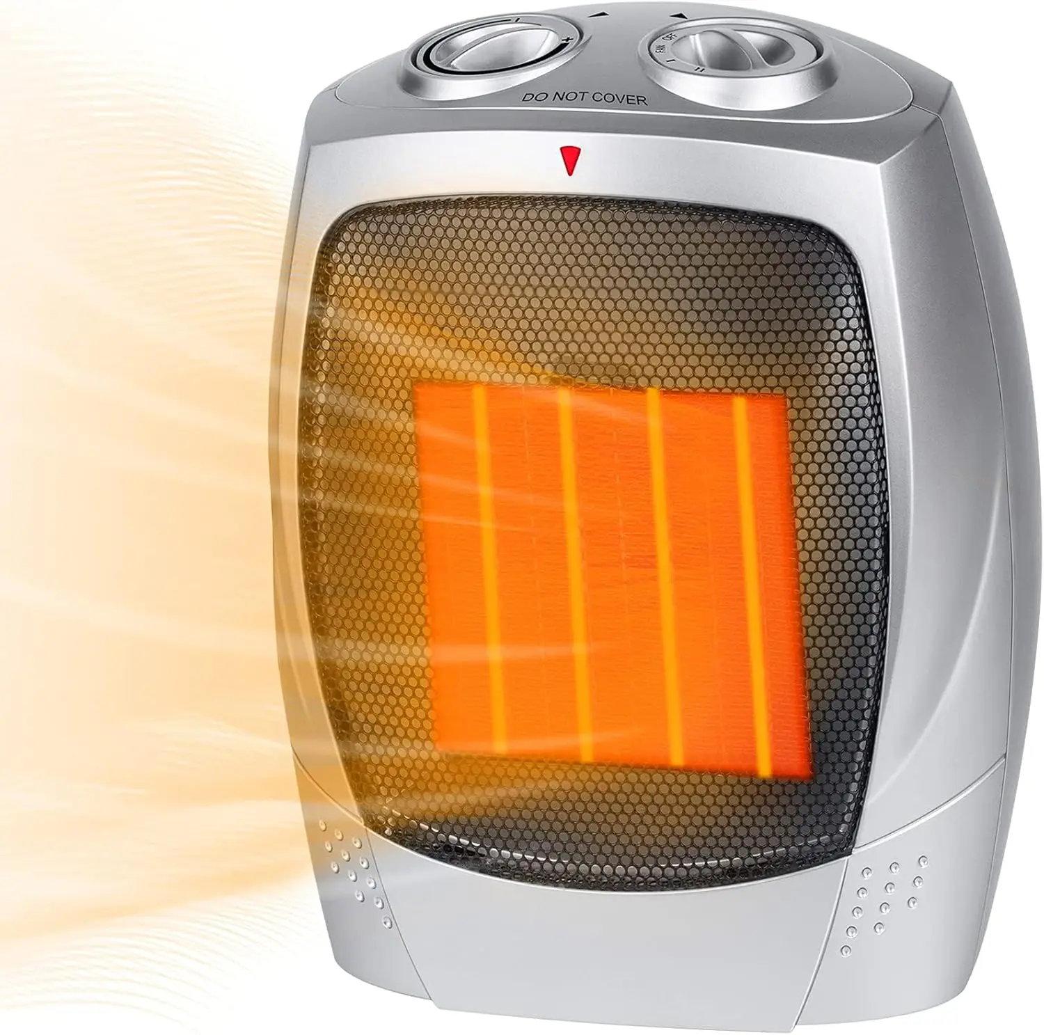 

Portable Ceramic Heater 1500W/750W with Thermostat, Overheat & Tip-Over Protection for Bedroom or Office
