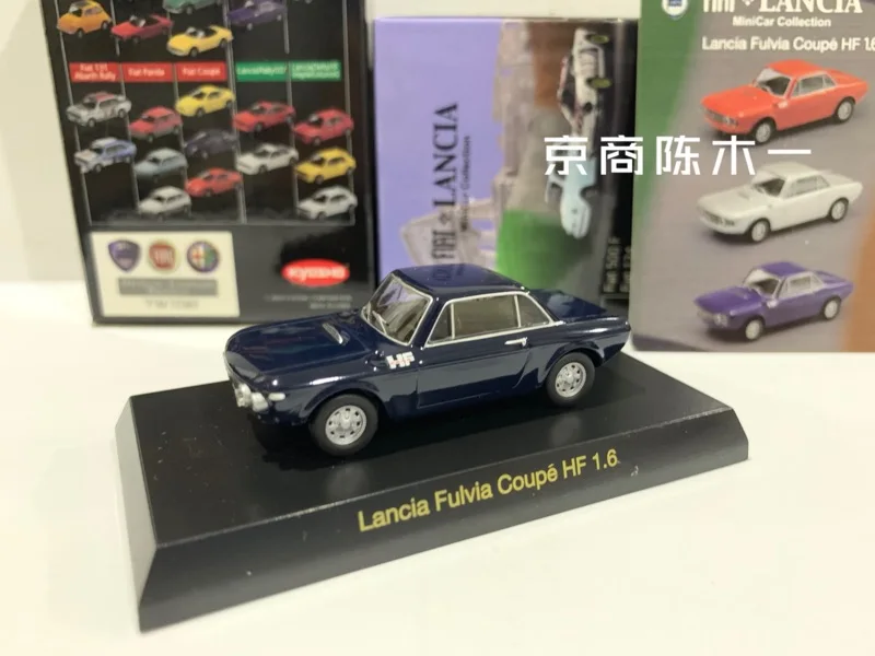 

Модель автомобиля голубого цвета KYOSHO Lancia Fulvia Coupe HF, детские игрушки в подарок, 1/64