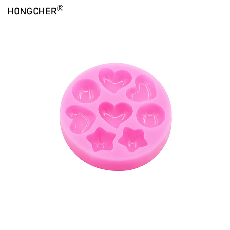 Mini Heart-Shaped Five-Pointed Star and Semi-Circular Ball Silicone Moulds for DIY Resin Jewellery and Chocolate Moulds view 3