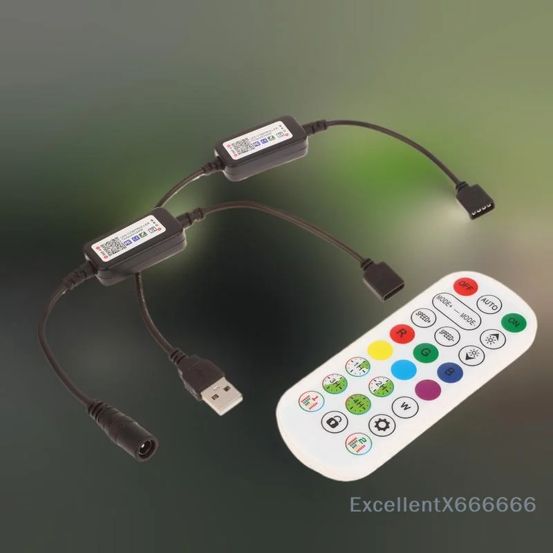 

Мини-контроллер светодиодной ленты Bluetooth, USB-разъем для 5 В-24 В постоянного тока, идеально подходит для домашней автоматизации и умного освещения