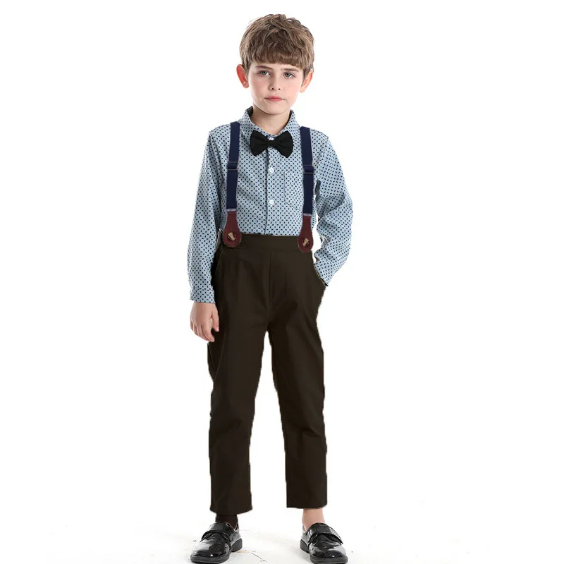 

1-12YChildren's suit Korean style boy's spring suit with adjustable straps children's spring suit two-piece set 70-160cm