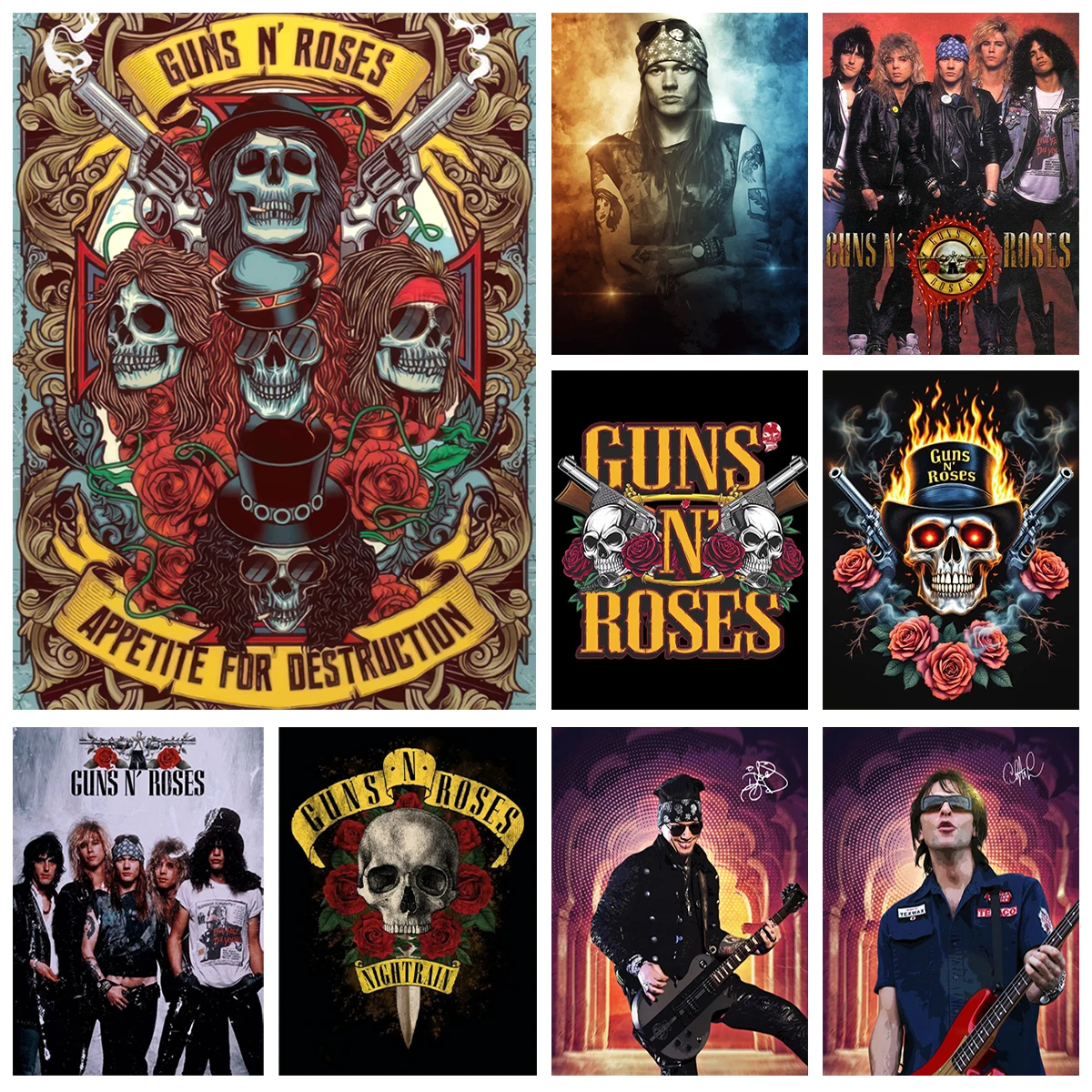 Für Guns N' Roses Diamant Malerei Kit Rock Band 5D Diamant Stickerei Kunst Mosaik Ölgemälde Diy Room Decor Fan Geschenk