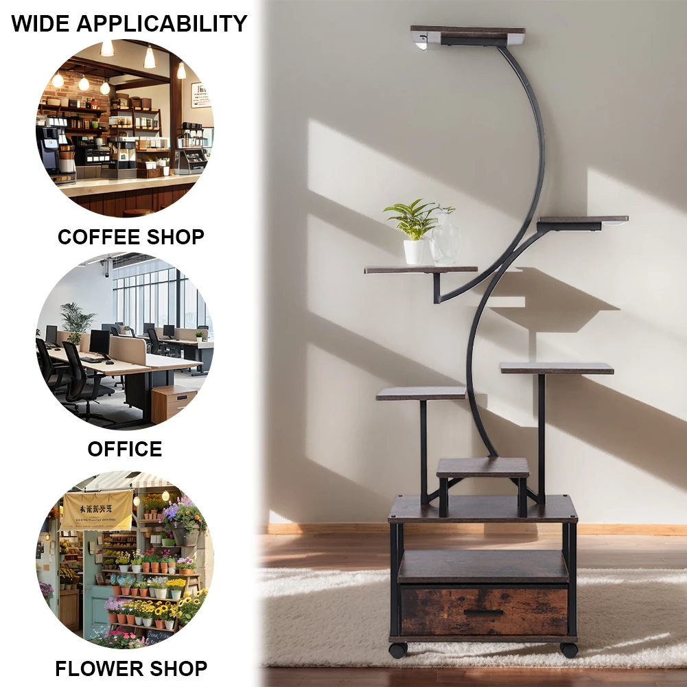 

Metal Plant Shelf 9 Tiered Plant Stand for Indoor Plants Multiple 65 Inch Tall Plant Rack Display Shelves for Living Room Patio