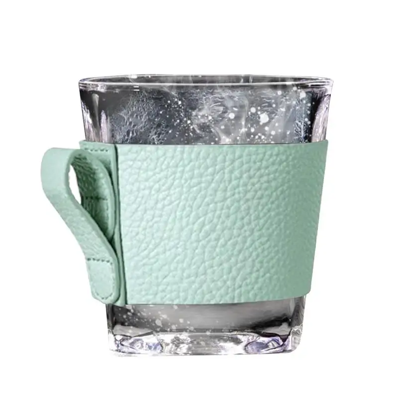 Bottle Sleeves Cup Sleeves For Hot Drinks Insulated Mug Sleeve PU Leather Beverage Cup Sleeve Reusable Jacket Hand Protector