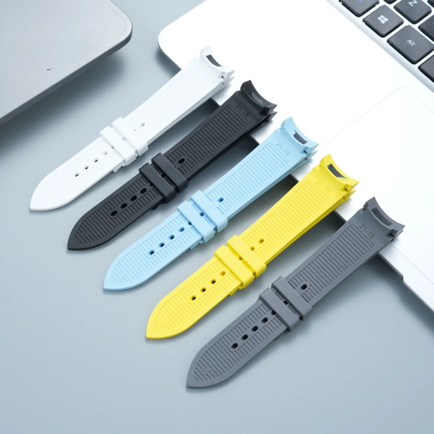 For PIAGET POLO Series G0A48024 G0A41006 G0A43002 Men's Sports Fluororubber Watch Strap Polo 42mm Deal Five Pin Watch Band 21mm