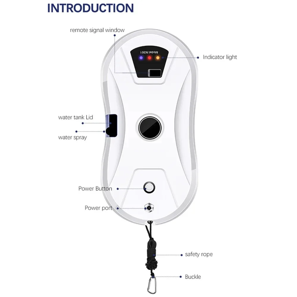 Automatic Window Cleaning Robot Electric Window Cleaning Glass Cleaner Double-Sided Remote Control Window Cleaning Machine