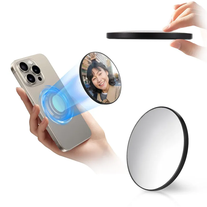 

Металлический магнитный задний зеркало для селфи, видеоблог, фотоассистентный выпуклый объектив для камеры MagSafe, IPhone, Samsung, аксессуары для фотосъемки