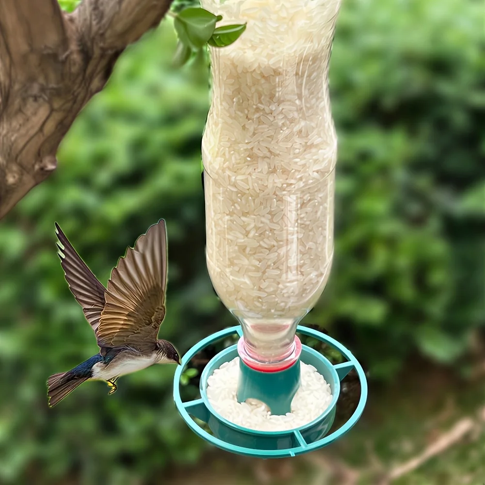 Comedero para Pájaros Colgante de Plástico para Jardín, Patio o Balcón, 1/2/5 Piezas, Comedero DIY con Forma de Botella de Coca-Cola para Pájaros Silvestres y Colibríes