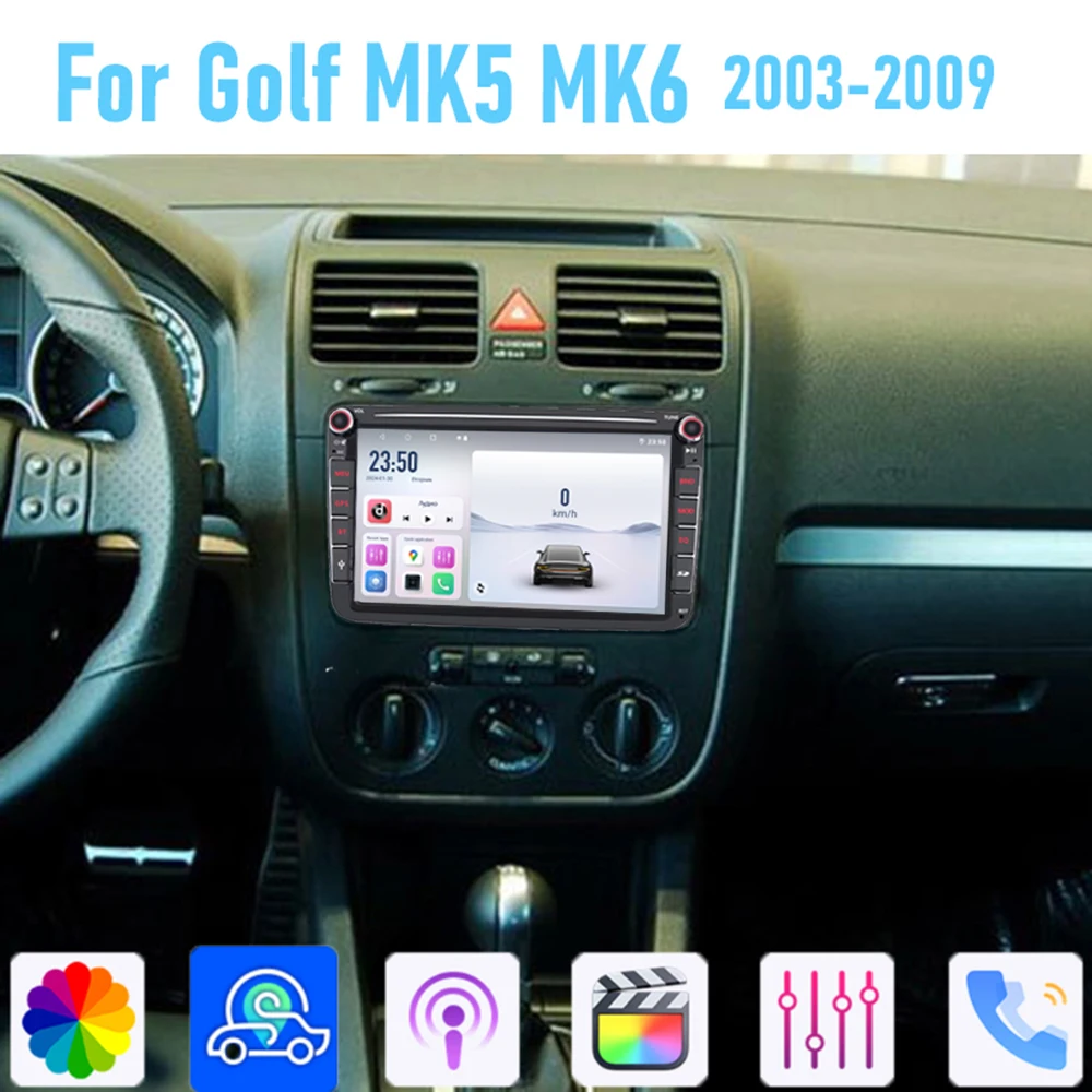 

8" For Golf MK5 MK6 2003-2009 Car Stereo Radio Carplay Android Auto Head Unit WIFI BT GPS Navi Reversing Image Multimedia Player