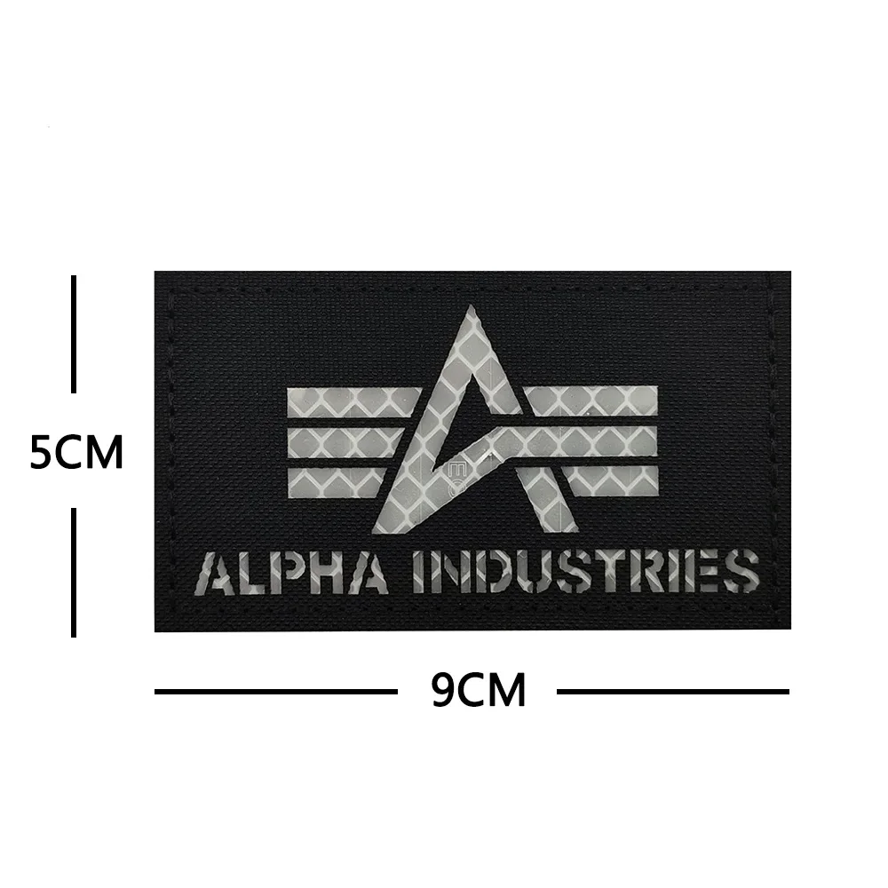 1 قطعة شارة ألفا عاكسة شارة ألفا مضيئة هوك وحلقة شارة ظهره التصحيح #3