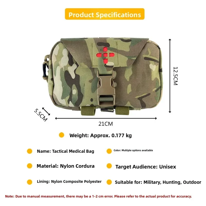 Tactical Outdoor Medical Emergency Kit MOLLE Fixed Storage Bag Camping Portable Quick Medical Bag Nylon Material - view 2