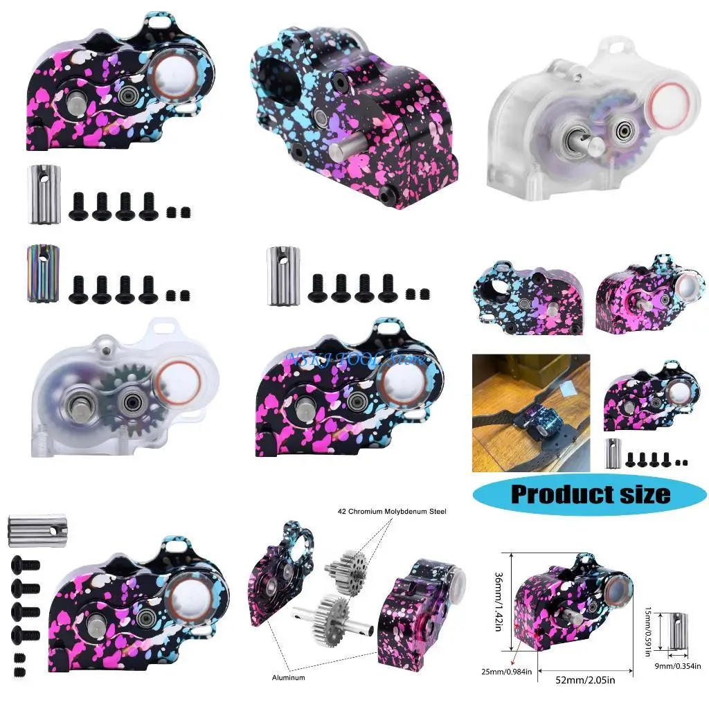 

L8RC Transmission Upgraded Metal Gear Box Replacement for SCX10 1/10 Remote Control Car Accessories