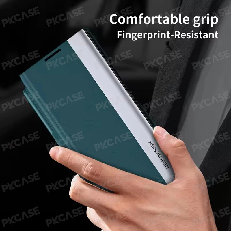 Etui magnetyczne z klapką ze skóry PKCASE do Samsung Galaxy Z Fold 8 Ultra Wide 7 6 5 4 3 2 Z Trifold z uchwytem, skórzane etui — zdjęcie produktu 4