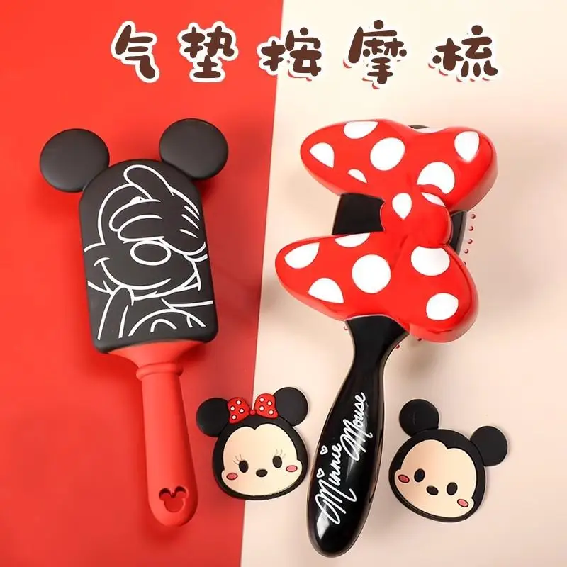 Disney Minnie Mickey Cartoon Air Cushion Hair Brush Cute Kids Massage Comb Portable Children Travel Daily Hair Care Tool