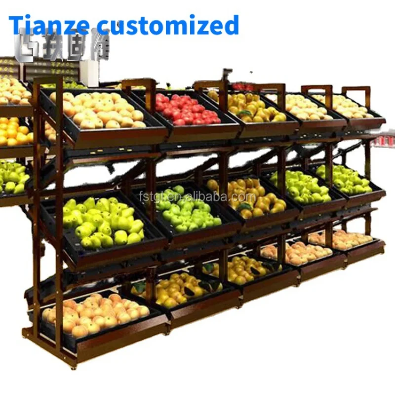 (customized)New design market vegetable display shelf fruit display stand Display shelves