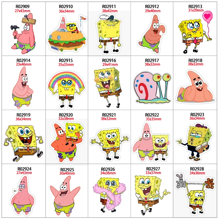 10pcs/lot SpongeBob Cartoon Flat Back Planar Resins DIY Handmade Materials