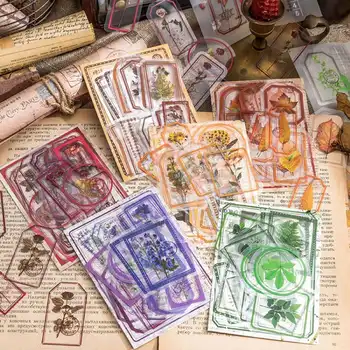 Ręcznie robione naklejki na konto w stylu vintage, wykonane z wodoodpornego materiału PET. Kolaż DIY, 15 wzorów w stylu, 30 arkuszy w opakowaniu