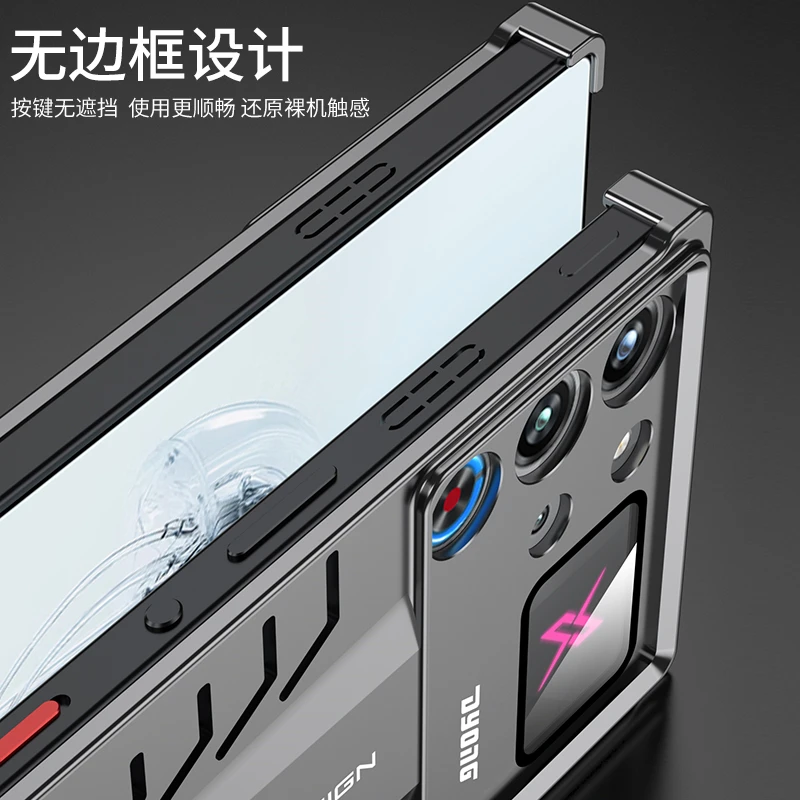 Case For Red Magic 10 Pro Plus Case Aluminum Alloy Heat Dissipation Cooling Metal Bumper For Nubia RedMagic 10S Pro Back Cover