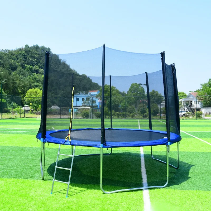 2.44m Outdoor Trampoline Trampoline Children Kids Large Garden Trampoline with Safety Edge Cover Enclosure Net and Ladder 8ft