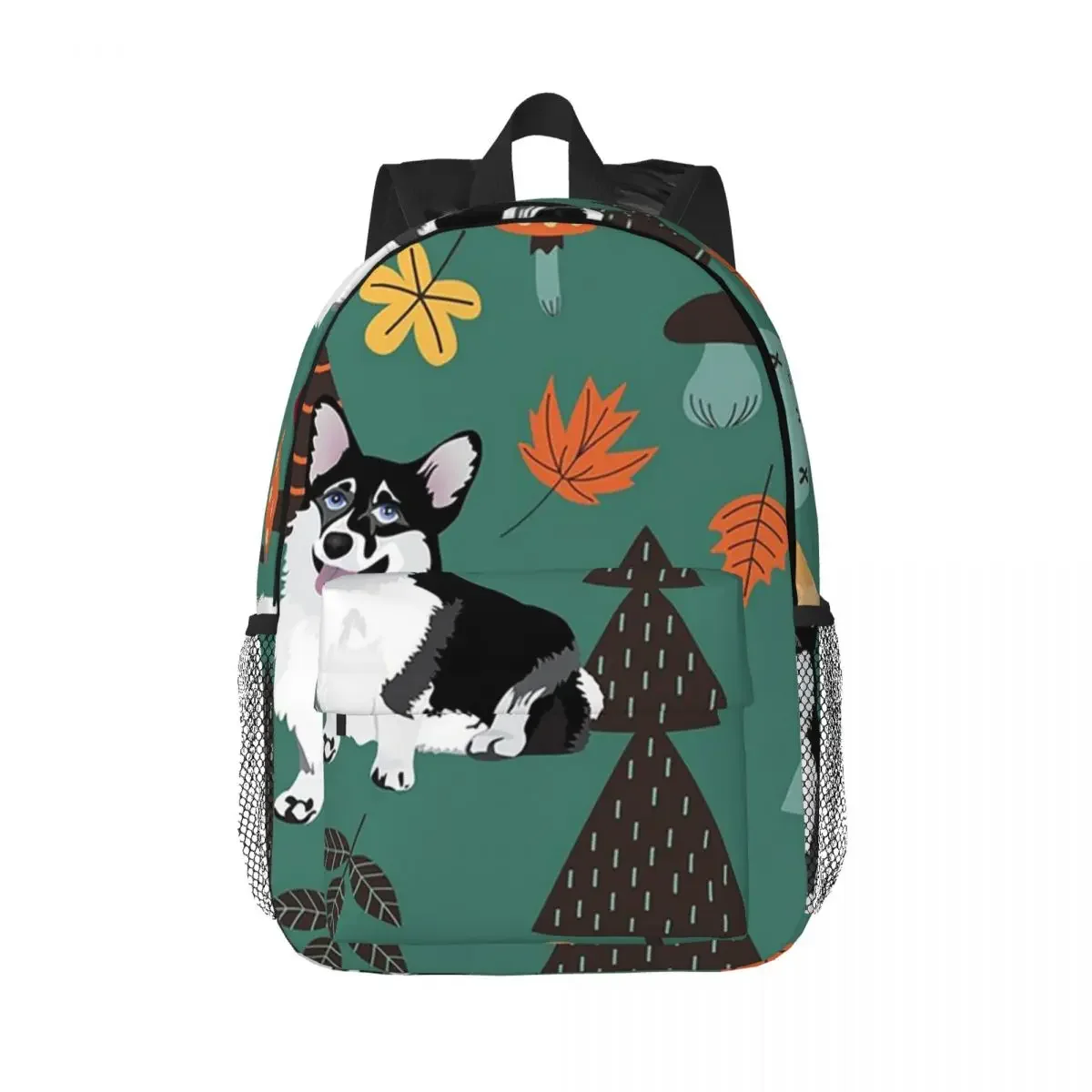 

Corgis In Fall Forest - Dark Teal Backpacks Teenager Bookbag Fashion Children School Bags Travel Rucksack Shoulder Bag