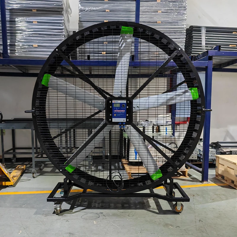 JULAI 4 Wheeled Mobile Industrial Fan Is 2 M Movable HVLS Fan For Workshop