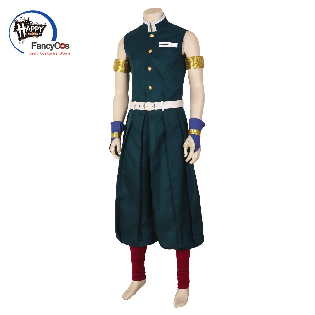 Anime Demon Slayer Season 2 Uzui Tengen Cosplay Costume Kimetsu No Yaiba Dark Blue Suit Halloween Carnival