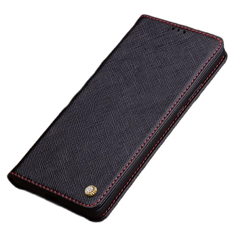 

Luxury Genuine Lluxury Genuine Leather Magnet Clasp Phone Cases For Huawei Mate 60 Mate60 Pro Kickstand Holster Cover Case