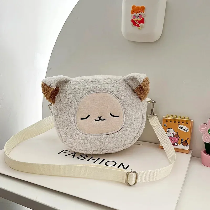 1 piece women's Japanese style bag cartoon plush shoulder bag women's crossbody bag small mobile wallet image 4