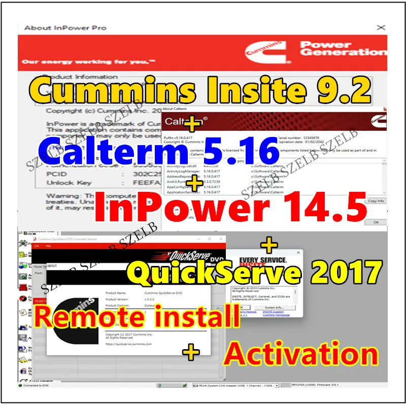 2026 Latest Cummins Insite 9.2 Pro Diagnostic Software Calterm 5.16 Inpower Pro V14.5 QuickServe 2017 Remote Install Activation