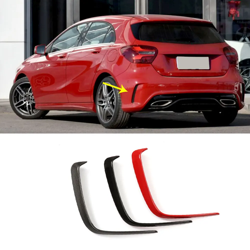 

For A Class Carbon Fiber Rear Bumper Spoiler Vent Cover Trim for Mercedes Benz W176 A200 A260 A45 AMG 2014-2017 Not standard