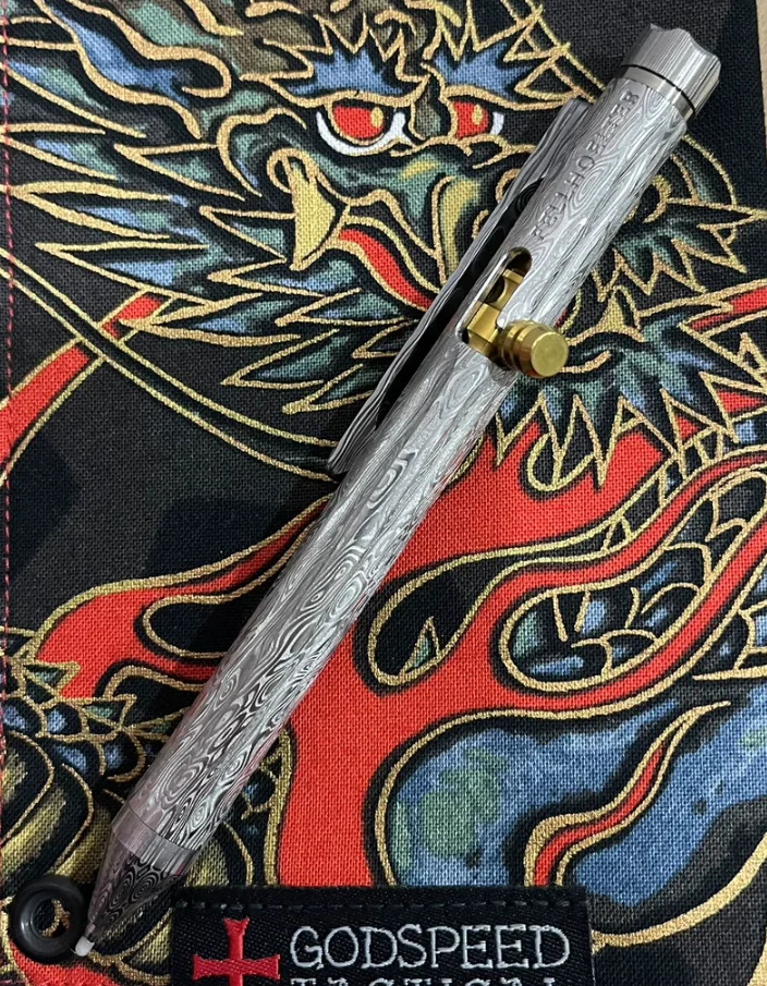 EDC CY damascus tactical pen mid size (compatible with Fellhoelter) fitget decompression toy