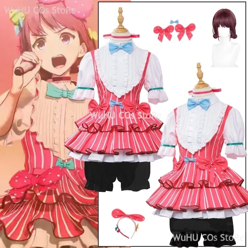 أنيمي الفتيات الفرقة كراي Togenashi Togeari نينا Iseri تأثيري حلي الحفل شعر مستعار امرأة مثير Kawaii كرنفال الوردي لوليتا تنورة الدعاوى