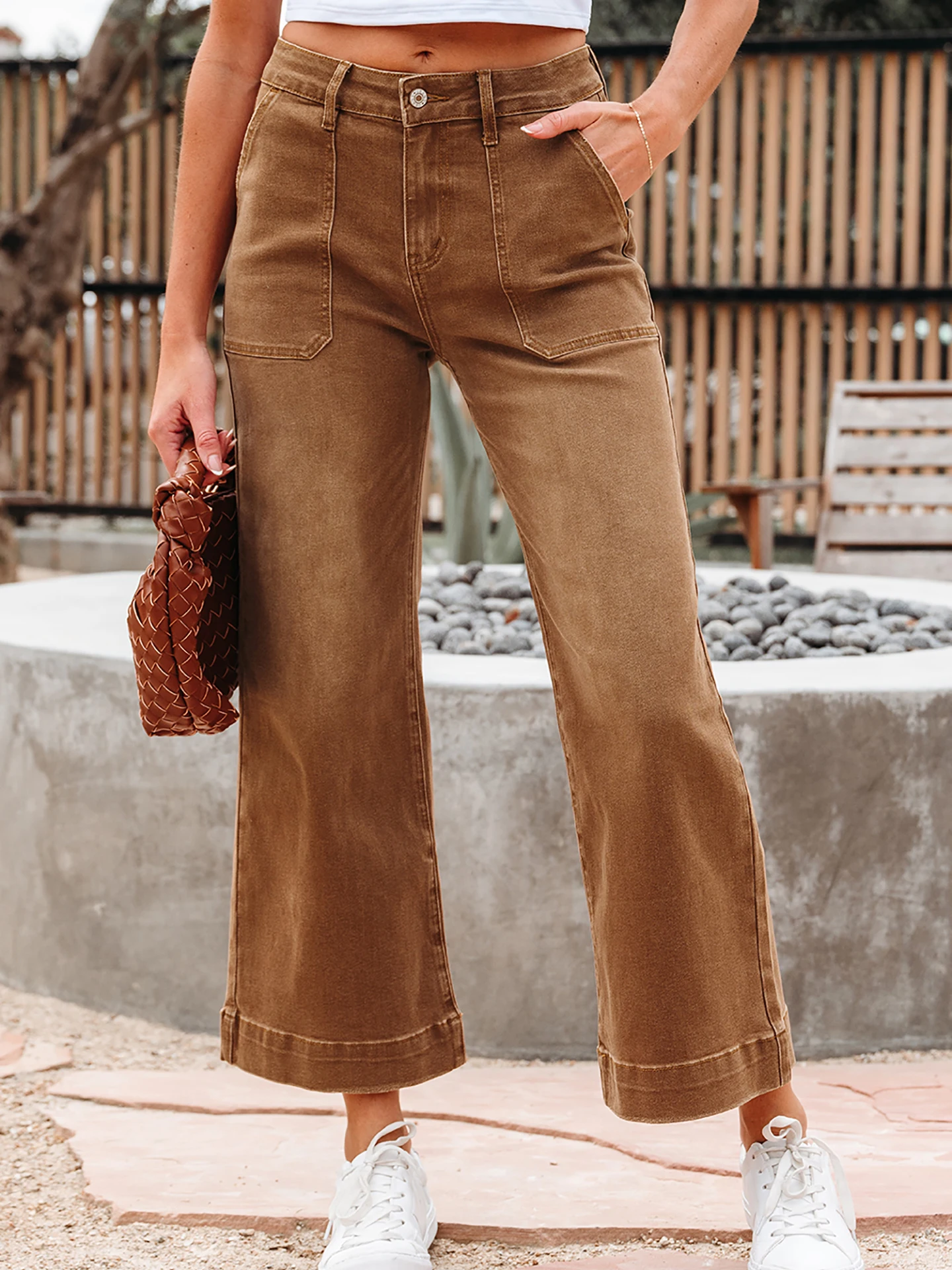 Nine pantalones vaqueros Retro de cintura alta y pierna ancha para mujer, corte holgado de algodón, corte recto, uso diario, marca china no deformable