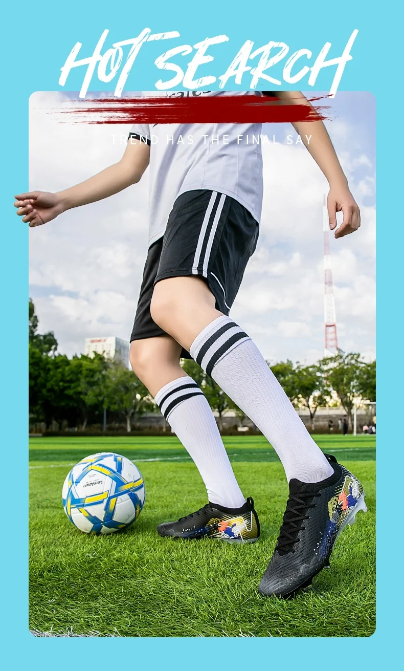 Neue Fußballschuhe für Herren, Trainingsschuhe, Fußballschuhe mit langen Stollen, ultraleichte Fußballschuhe FG, rutschfest, für den Außenbereich, Dropshipping. – Detail 4