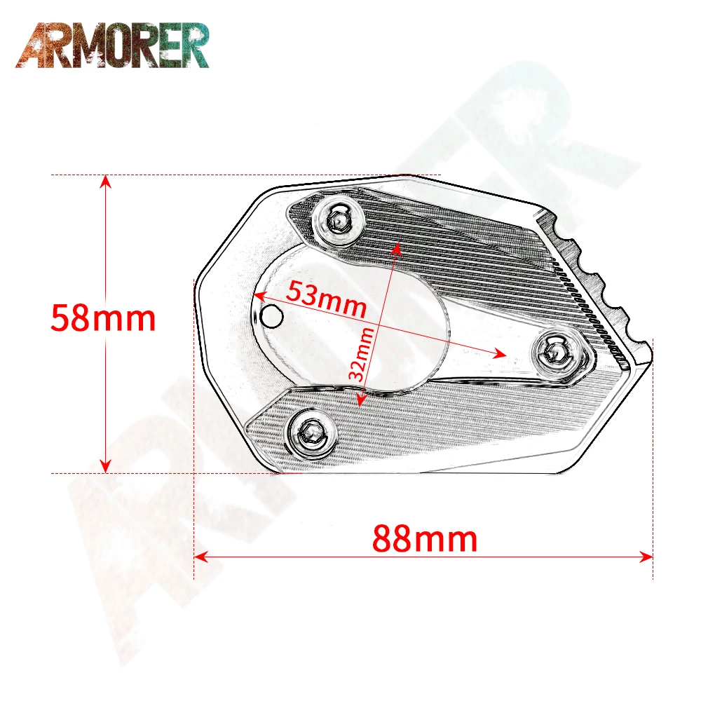 Motorcycle Kickstand Side Stand Extension Enlarger Pad Accessories Ninja 1000 ninja 1000SX Ninja1000 Ninja 1000 SX 2021 2022